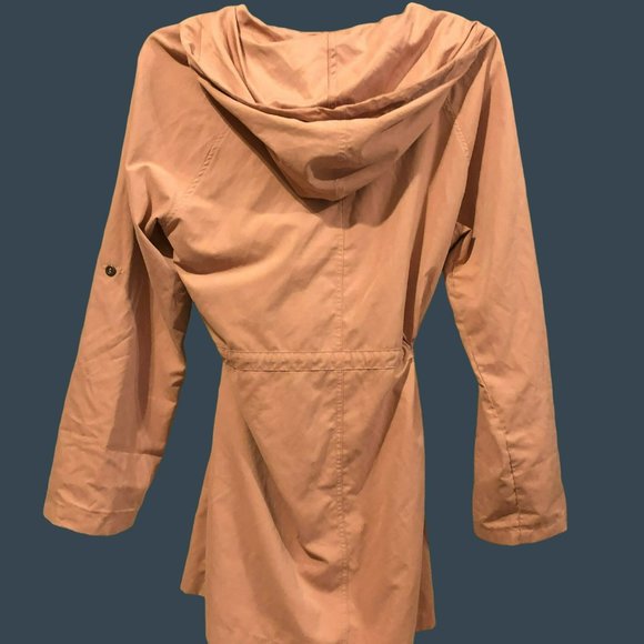 Love Tree Sz M Pink Hooded Wrap Jacket Drawstring Pockets Roll Tab - Picture 4 of 7